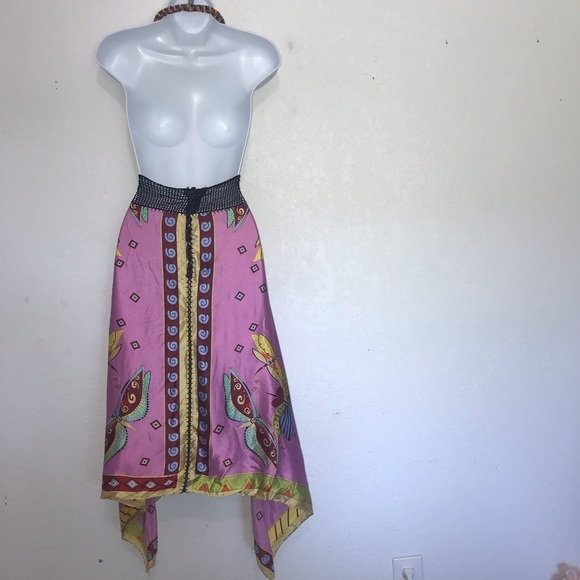 Lyndia Procanik Silk & Crochet Halter Dress 12 - Picture 7 of 8